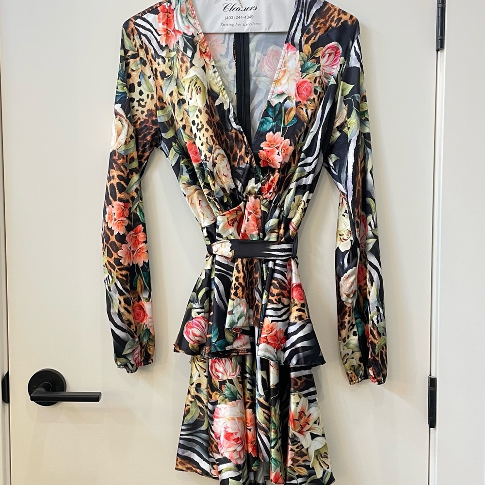 ASOS Floral and Animal Print Mini Dress